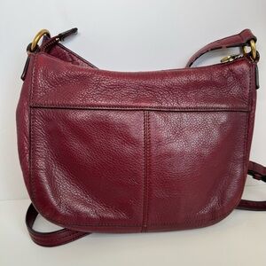 Ralph Lauren vintage Leather embossed Purse in Oxblood Burgundy